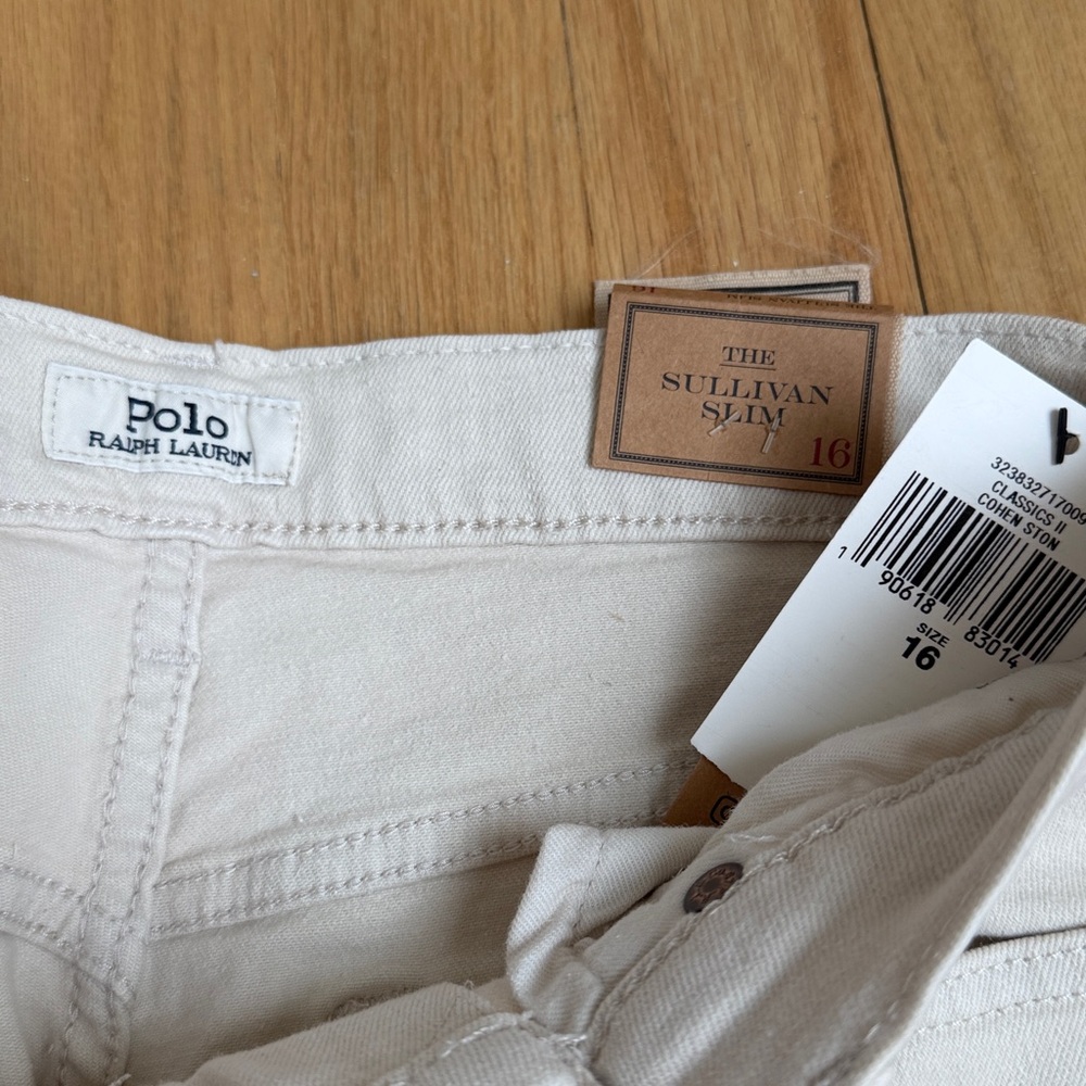 NWT Polo Ralph Lauren Sullivan Slim Fit Pants in Ecru Boys Size 16 - Picture 5 of 14